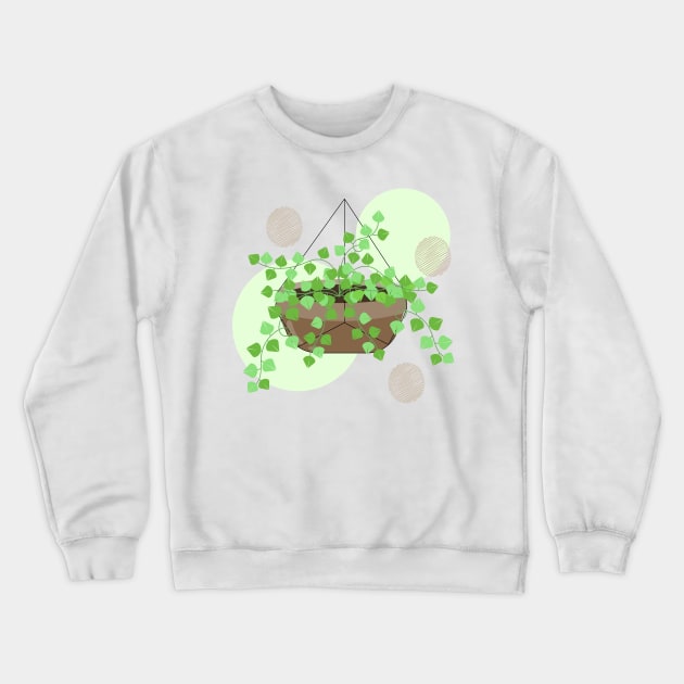 Hanging house plant illustration Crewneck Sweatshirt by Aoxydesign